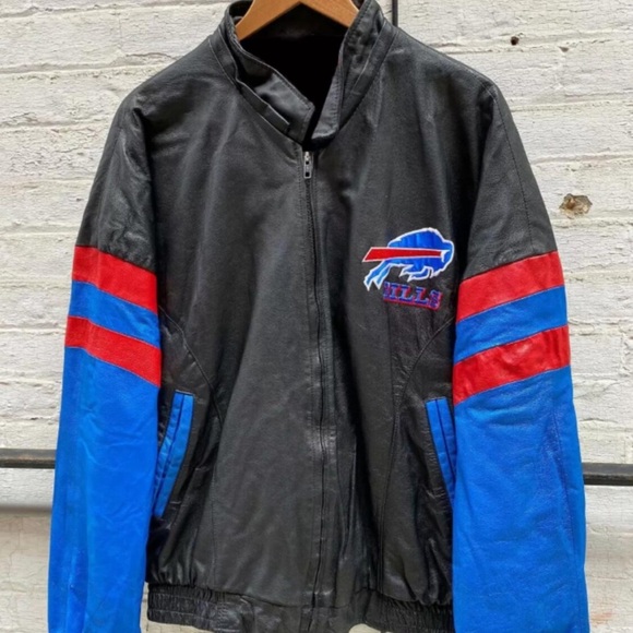 VINTAGE PREOWNED Pro Player Buffalo Bills leather jacket Sz XL NFL FOOTBALL - Picture 10 of 11